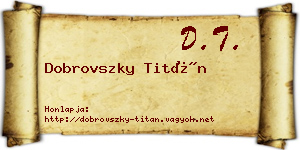 Dobrovszky Titán névjegykártya